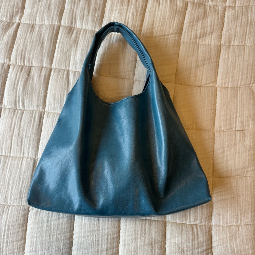 Teal Blue Faux Leather Bag